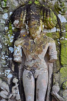 Ancient stone idol of poet Jayadeba at Akhandaleswara Temple, Prataparudrapura, Odisha