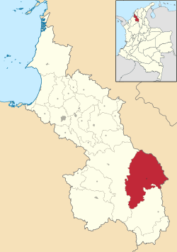 Location of the municipality and town of Sucre, Sucre in the Sucre Department of Colombia.