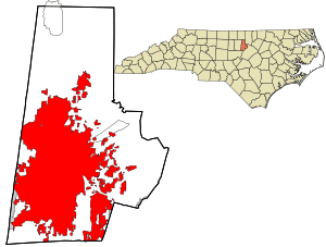 Location in Durham County and the state of NC