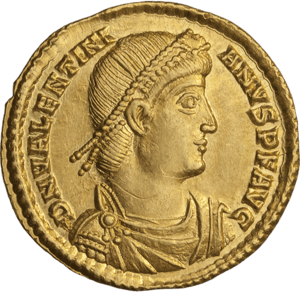 INC-3035-a Солид. Валентиниан I. Ок. 367—375 гг. (аверс)