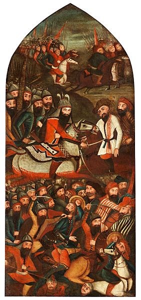 Qajar art, perhaps anachronistically depicting the Safavid victory over the Russians in 1651-53