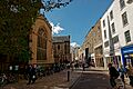 Cambridge - Sidney Street - Market Street - View WSW along Holy Trinity Church 1834 into Market Street