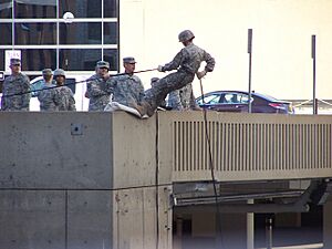 ROTC rappelling practice