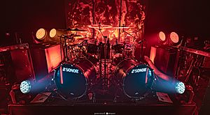 Meshuggah Stage Design 2022, Tomas Haake Drumkit, Ancienne Belgique, Belgium. 03