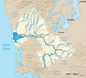 Southwest Washington with Chehalis River watershed highlighted