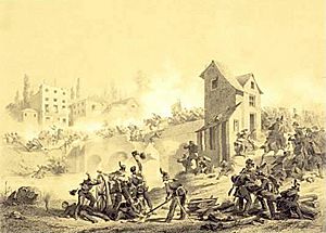 Drawing of a battle