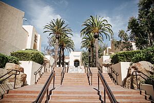 Pepperdine University Graziadio School of Business front entrance by Cecily Breeding