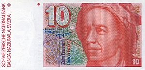 Euler-10 Swiss Franc banknote (front)