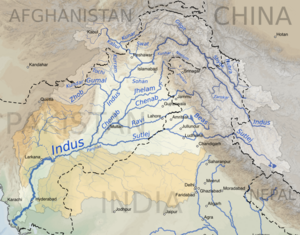 Indus River basin map