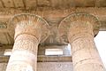 Luxor, West Bank, Ramesseum, column top decorations, Egypt, Oct 2004