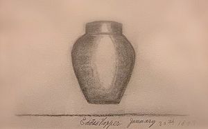 "Vase" Earliest Signed Drawing by Edward Hopper