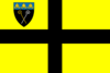 Flag of St David (early) with Diocese of Llandaff Shield in Canton.svg