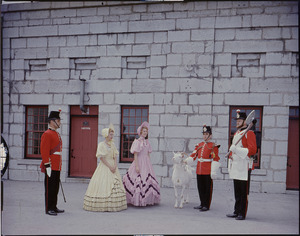 Fort Henry Guard, the Goat Boy, and women in period costume at Fort Henry (I0005568)