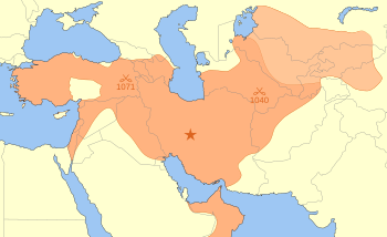 Seljuq Empire at its greatest extent in 1092, upon the death of Malik Shah I