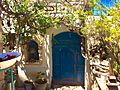 Blue door in Beit Castel gallery, Safed, Israel