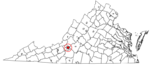 State map highlighting Roanoke