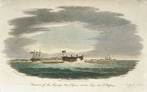 Situation of His Majesty's Ship Defence and her Prize the St Ildefonso PU5735