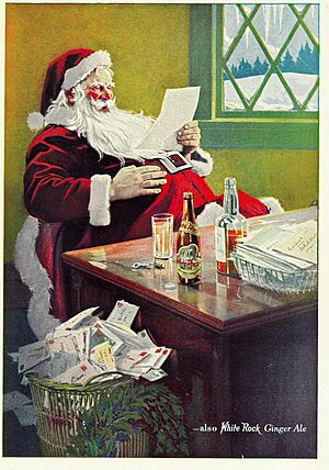 Santa Claus with White Rock Ginger Ale, December 1923