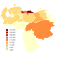 Spaniards in Venezuela by state