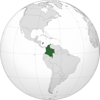 Location of  Colombia  (dark green)