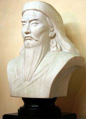 Bust of Genghis Khan in Mongolia