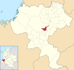 Location of the municipality and town of Timbio, Cauca in the Cauca Department of Colombia.