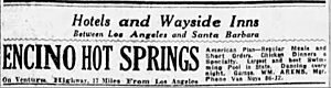 "Encino Hot Springs" Los Angeles Evening Express, September 22, 1923