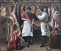 'The Butcher's Shop', oil on canvas painting by Annibale Carracci