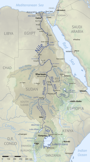 Nile basin map