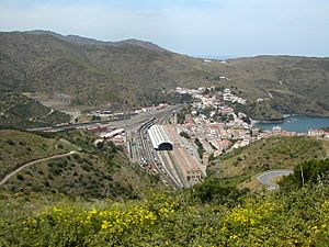 View of Port-Bou from Col del Frare (SSE)