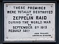 Zeppelin Raid plaque, 61 Farringdon Road, London, England, IMG 5217 edit