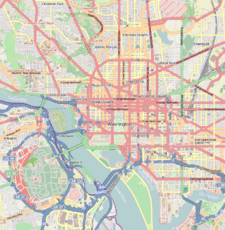 Map of Washington, DC showing the location