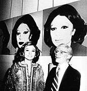 Farah Pahlavi and Andy Warhol in Tehran Museum of Contemporary Art, 1977