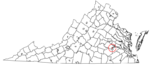 State map highlighting Colonial Heights