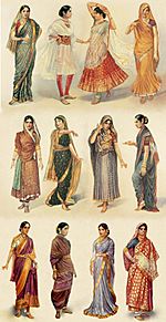 Picture of different types of saris