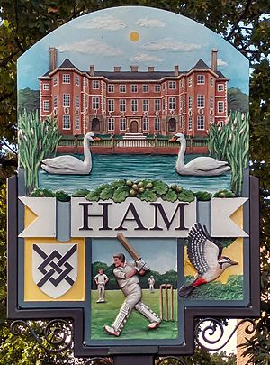 Ham Village Sign, Gate House Garden