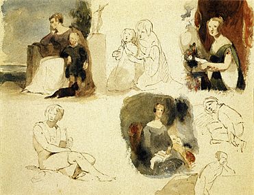 Sheet of Figure Studies by Thomas Sully