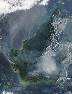 Borneo fires and smoke, 2002