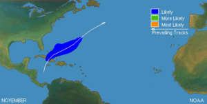 Typical North Atlantic Tropical Cyclone Formation in November