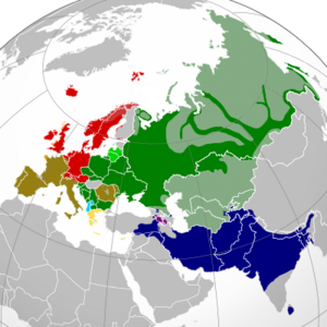 Indo-European branches map