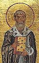 Menologion of Basil II - Patrobulus, Hermas, Linus, Caius, Philologus of 70 disciples (Portrait of Linus).jpg
