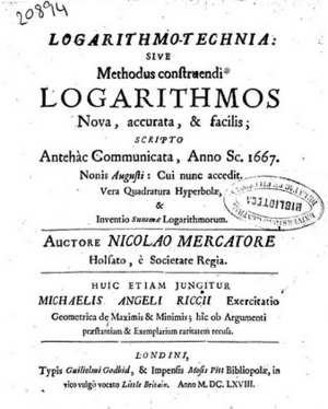 Nicolaus Mercator Logarithmotechnia