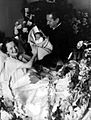 Olivia de Havilland and Pierre Galante with Child 1956