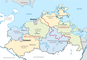 Mecklenburg-Vorpommern Map Districts Border Mecklenburg Western Pomerania - Landkreise Grenzen Karte MV MeckPomm