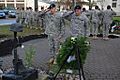 9th Engineer Battalion Soldiers Saluting Fallen Soldier Memorial, Ledward Barracks, Schweinfurt, Germany, 2011
