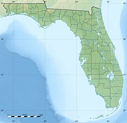 Location of Lake Dexter in Florida, USA.