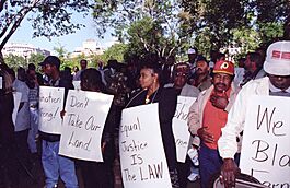 Black American Protesters Align Outside Lafayette Park Across White House