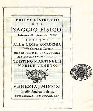 Marsili, Luigi Ferdinando – Brieve ristretto del saggio fisico intorno alla storia del mare, 1711 – BEIC 12749414