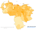 Venezuela 2011 Black and Afrodescendant population proportion map