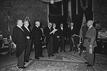 Carlist ex-combatants meeting Francisco Franco, 1969